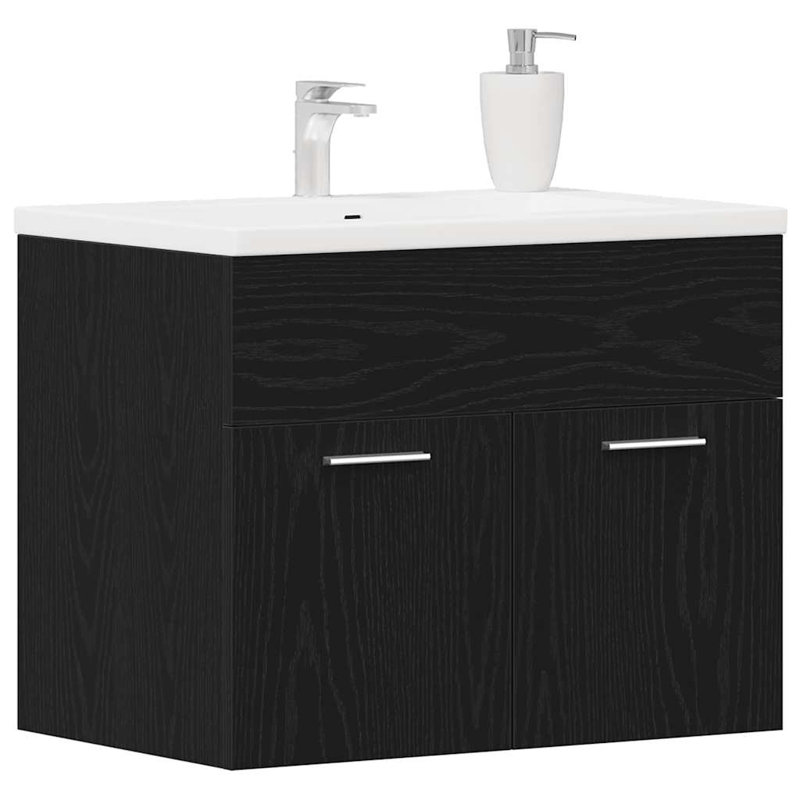 60cm Bathroom Vanity Base Only, Black Oak