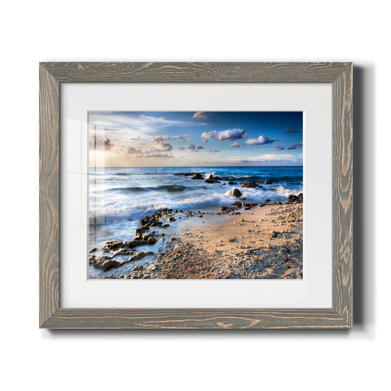 Island Waves - Photographie sur toile avec cadre photo, Toile avec cadre gris patiné, H 20 po x l 24 po x P 1 po