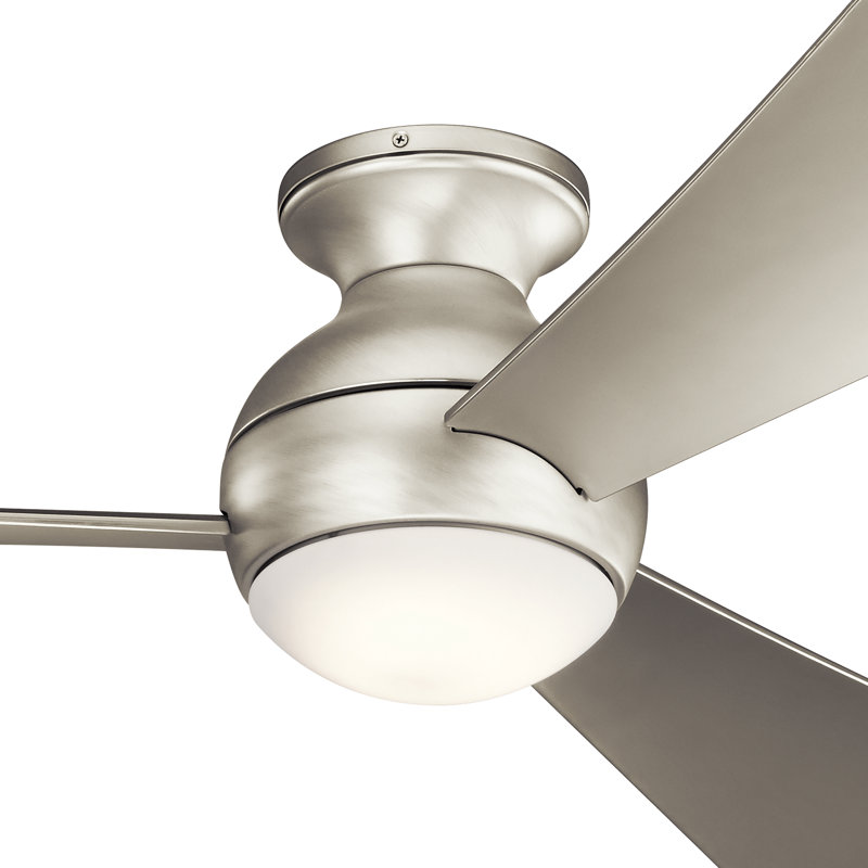 Ventilateur de plafond à DEL en nickel brossé Sola, Nickel brossé, 54 po