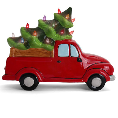 Arbre de Noël rouge en céramique rouge