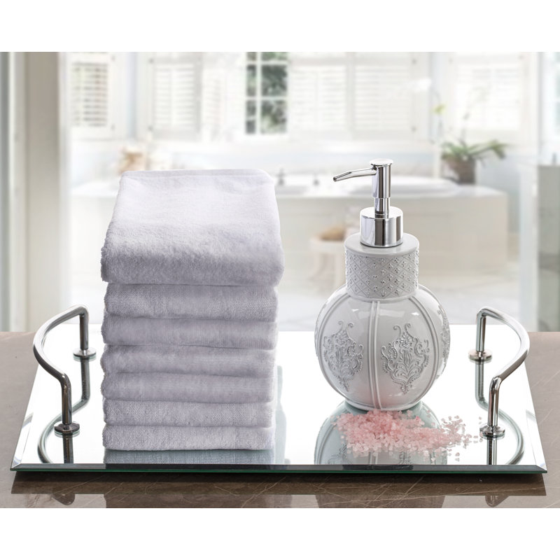 Ensemble de serviettes 4 pièces en velours de coton et dentelle