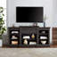 Console multimédia avec grande armoire de rangement, meuble télé multimédia moderne