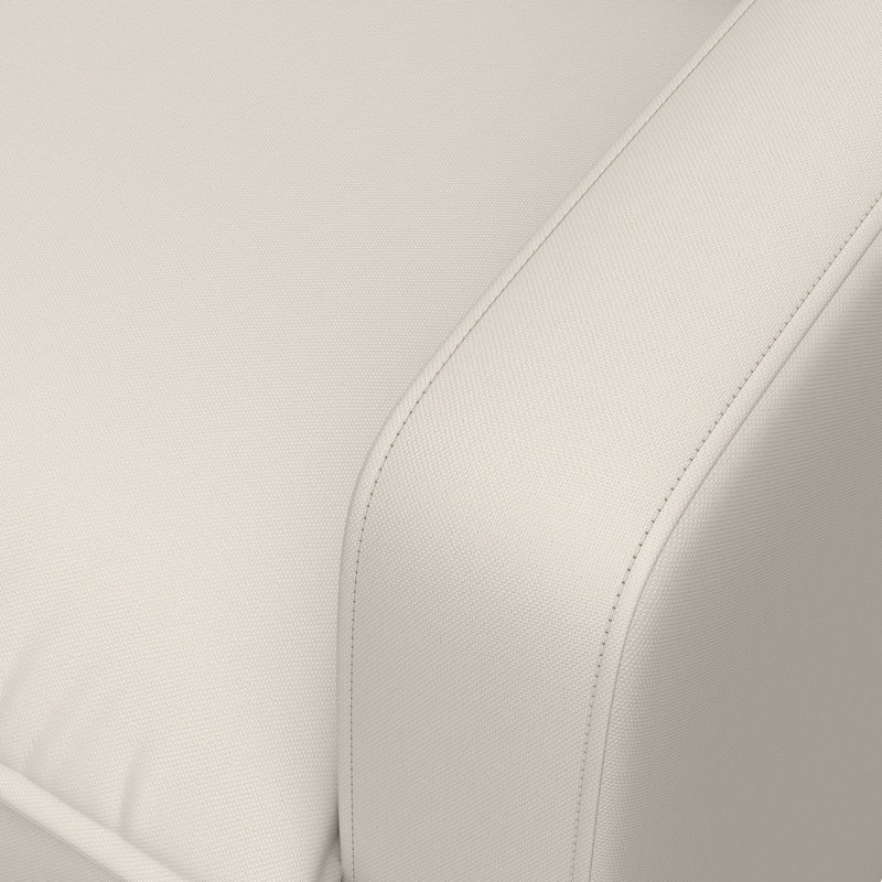 Ivory Polyester Blend Reclining Glider with USB Port