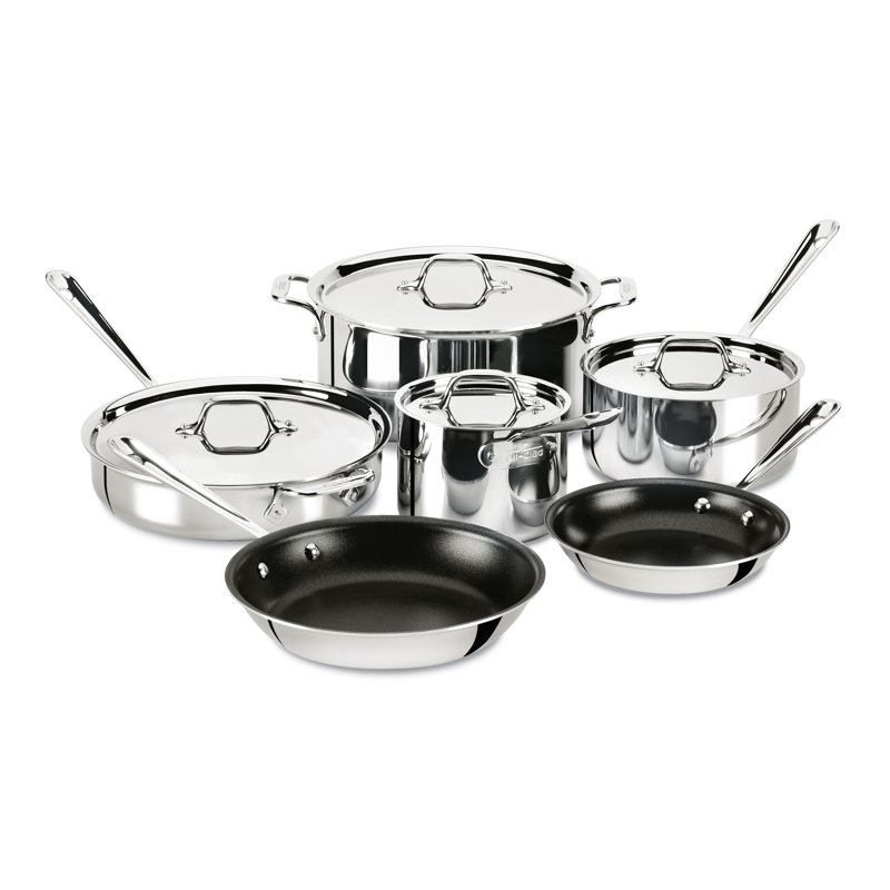 All-Clad 10-Piece Stainless Steel Nonstick Cookware Set