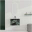 Bathroom wall-mounted washstand with ceramic bowl and soft-close door