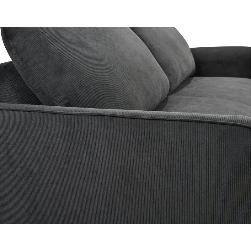 Versatile Sofa Bed With Adjustable Backrest And Space-Saving Pull-Out Feature, Dark Grey