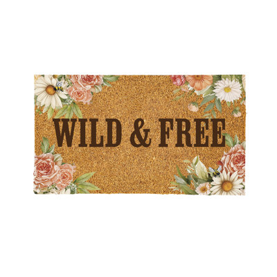 Tapis en fibre de coco à motif floral Petal & Plow, 30 po x 18 po