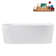 67" Streamline Soaking Glossy White Freestanding Tub and Tray With Internal Drain