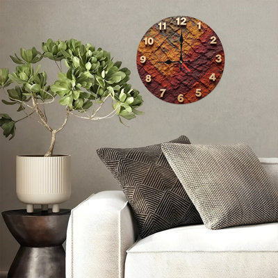 Horloge murale 10 po en MDF rond avec mouvement à quartz silencieux et crochet sans perceuse (piles AA non incluses)