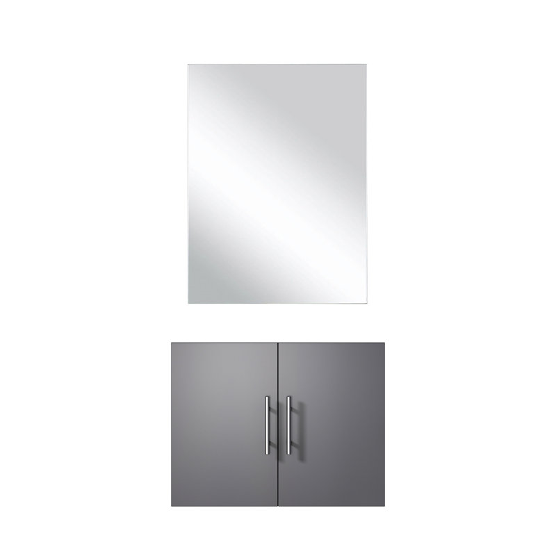 Ensemble de meuble-lavabo simple l 24 po x P 22 po gris foncé avec miroir de 18 po - nombreuses options de rangement