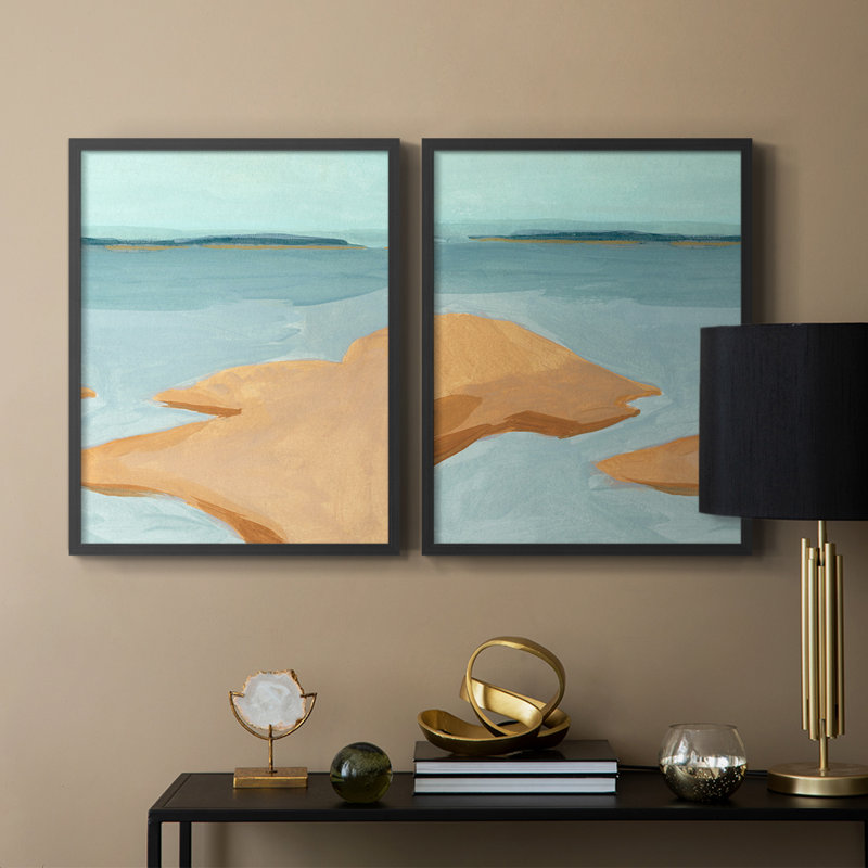 «Out on the Sandbar III», reproduction encadrée de qualité supérieure - prête à être accrochée - aucun clou requis - aucun clou requis