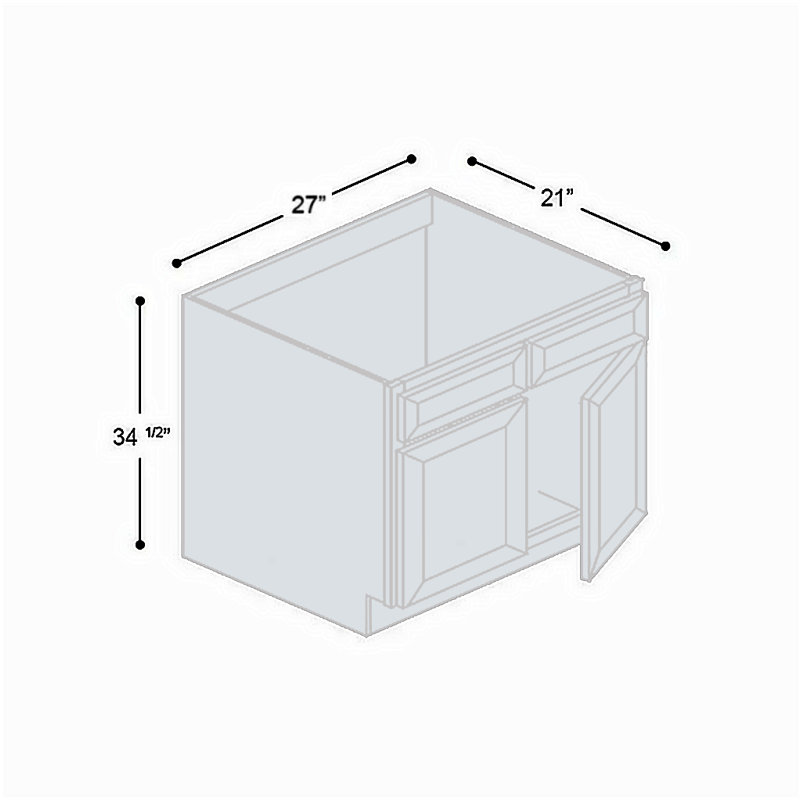 Armoire pour lavabo prête à expédier, 27", Blanc quartiers chics