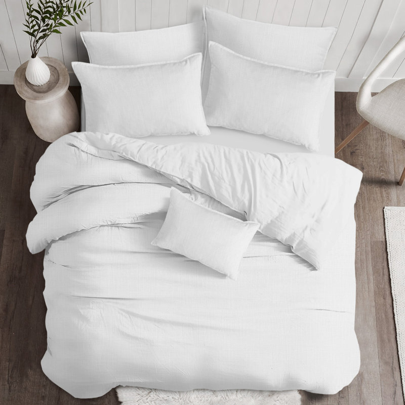 Couvre-lit / couvre-lit blanc Lynnin, Couvre-lit double + 2 taies décoratives standard