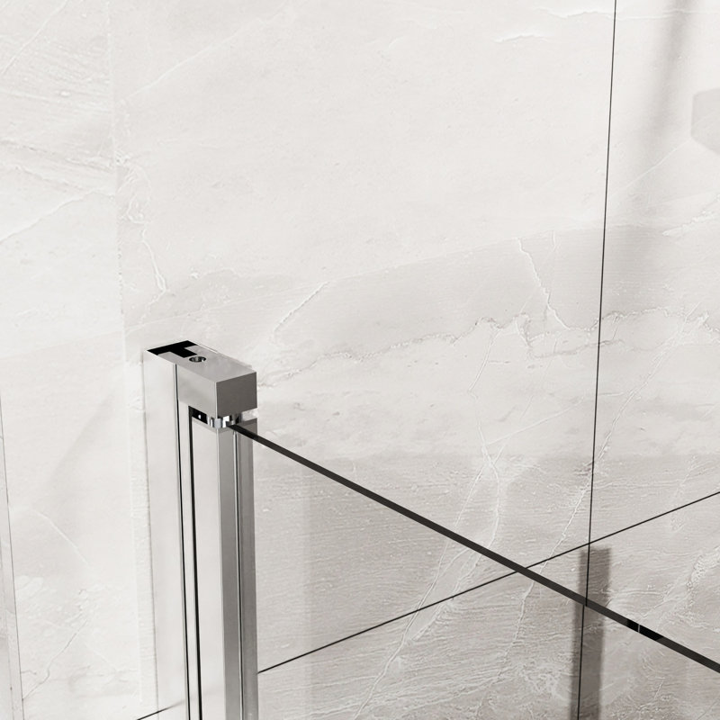 Porte de douche en verre 34 po x 72 po. Balançoire pivotante transparente 1/4 de pouce trempée. Pliable, contemporain. Résistant à la rouille et à la corrosion. Scellants imperméables. Système à 180 °. Installation de chaque côté de la porte 72 po. Finition. Pliable