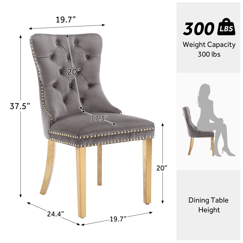 Chaise de salle à manger Kenta, Naturel, Gris