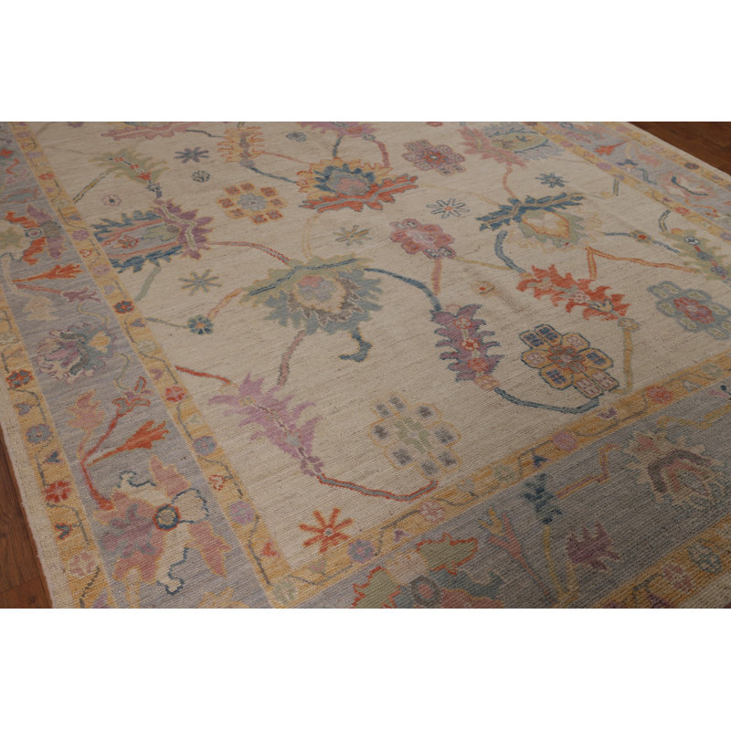Vegetable Dye Oushak Turkish Area Rug 8