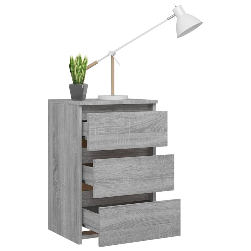 Cowlic Bed Cabinet 40x35x62.5 cm Engineered Wood, Grey Sonoma, 1