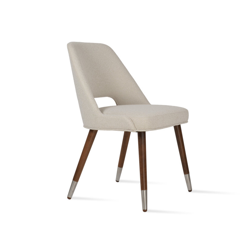 Marash Wood Side Chair, White, Walnut