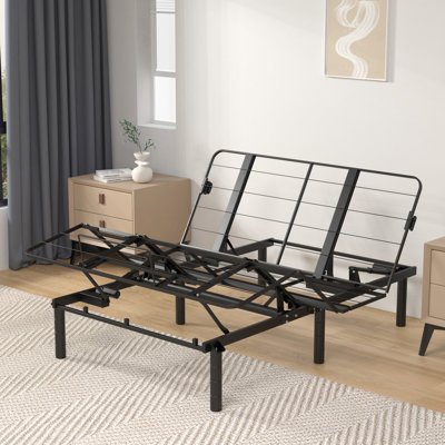Zero-Clearance Adjustable Bed Base Frame Head And Foot Incline Quiet Motor Queen Size Zero Gravity, Dual USB A+C Ports