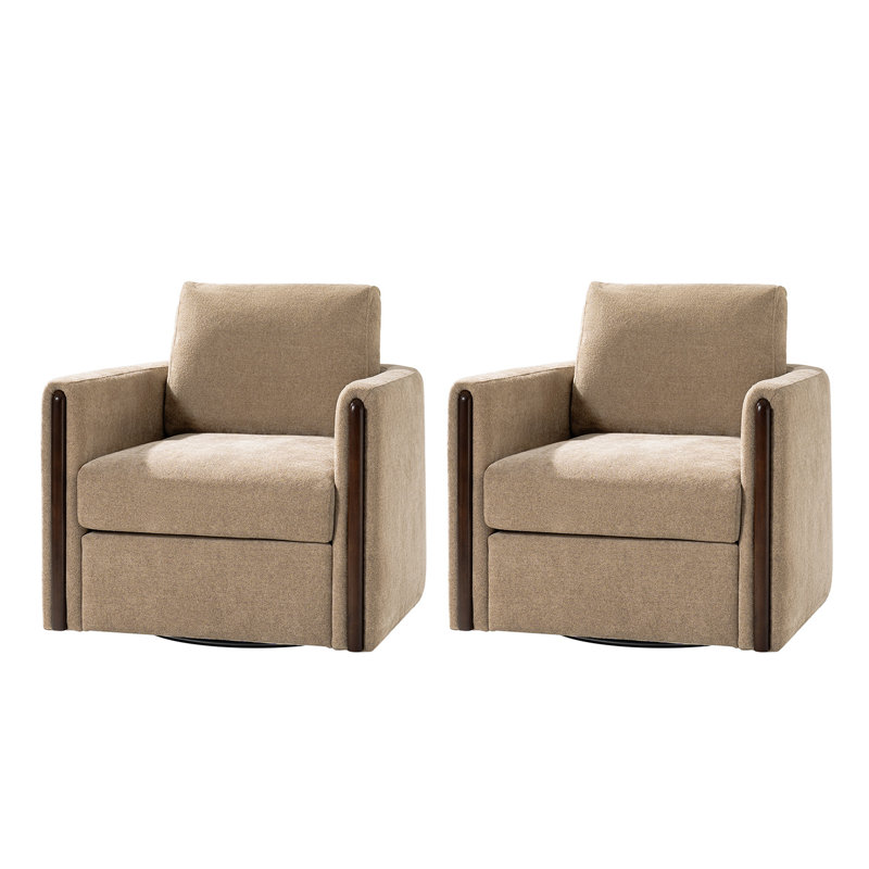 Upholstered Swivel Armchair, Sand