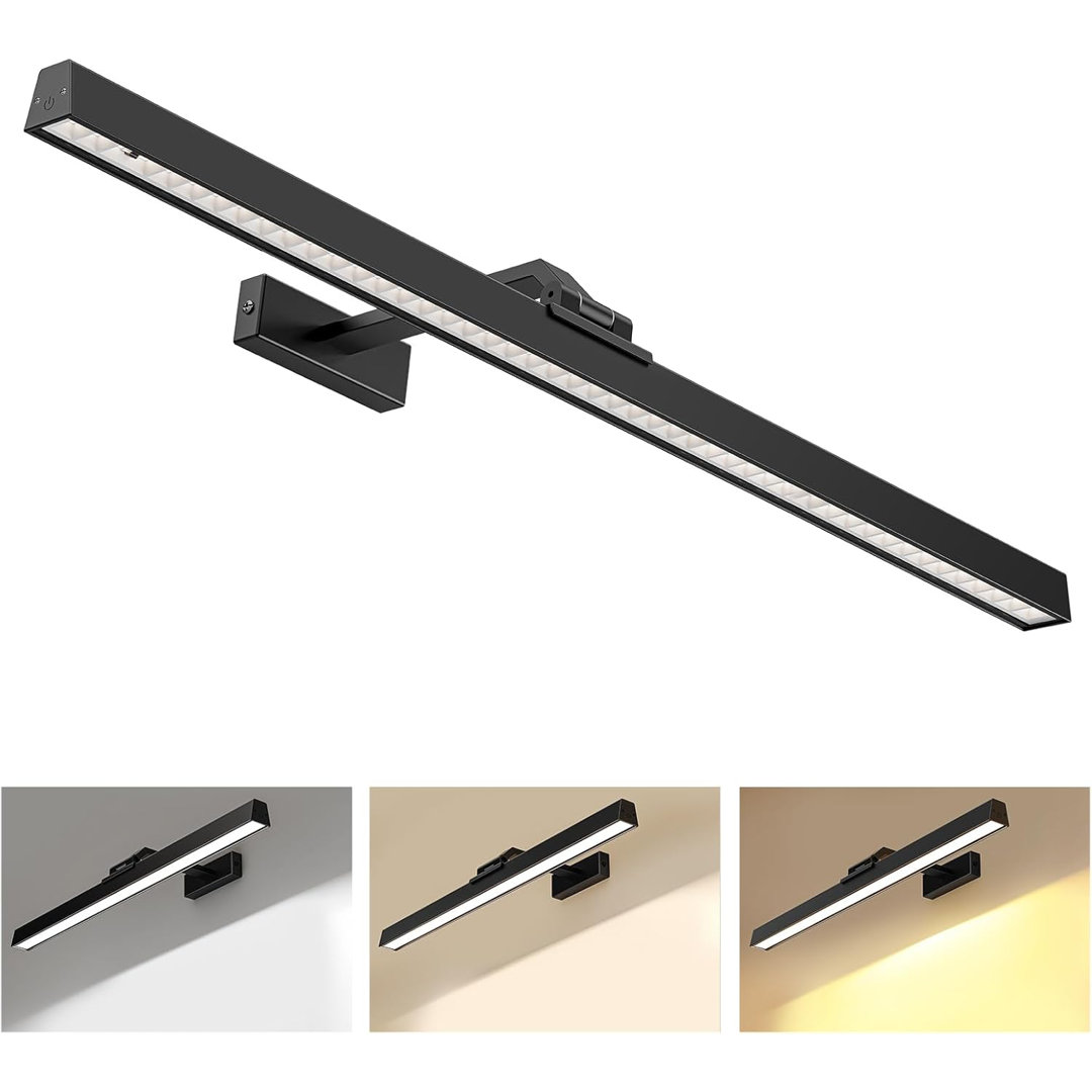 1 - Light Battery Operated Dimmable LED Wall Mounted Picture Light with Remote