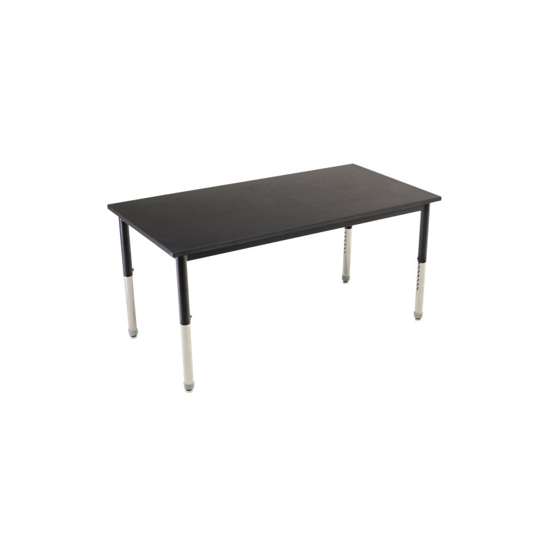 Table de chevet en résine époxy, Noir, H 38 po x l 60 po x P 36 po