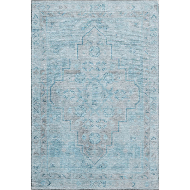Premium Machine Washable Mayfield Border Rug, Rectangle 10' x 14'