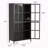 Premium Black Metal Storage Cabinet With Tempered Glass Doors, Adjustable Shelves, Anti-Tipping Device, Magnetic Silent Closure, And Adjustable Feet For Home And Office Use