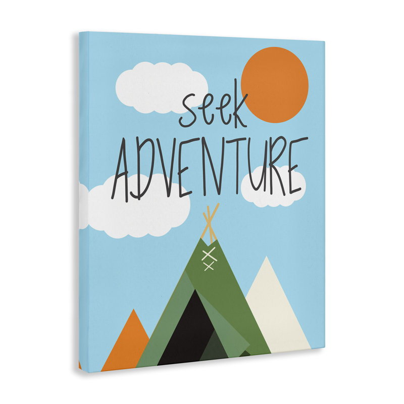 «Seek Adventure with Tent», art mural sur toile par SD graphiques studio, H 48 po x l 36 po