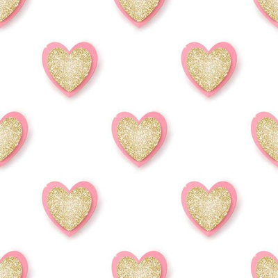 Heart Glitter Peel & Stick Wallpaper N06196