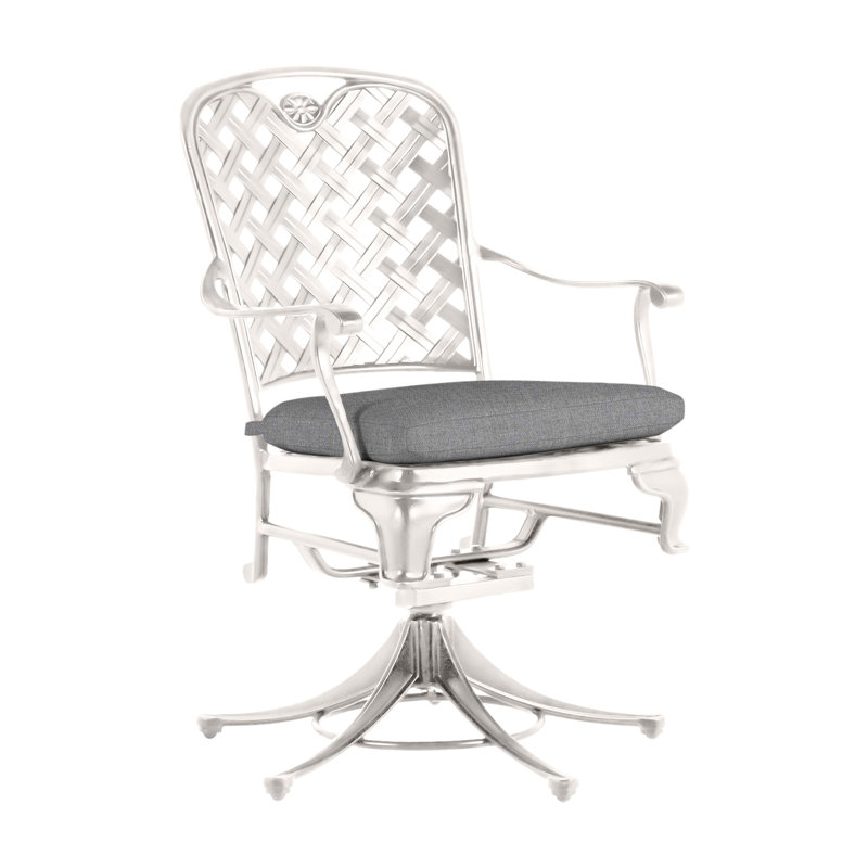 Outdoor Provance Rocking Metal Chair with Cushions, No Welt, Slate Gray, Bali Pearl
