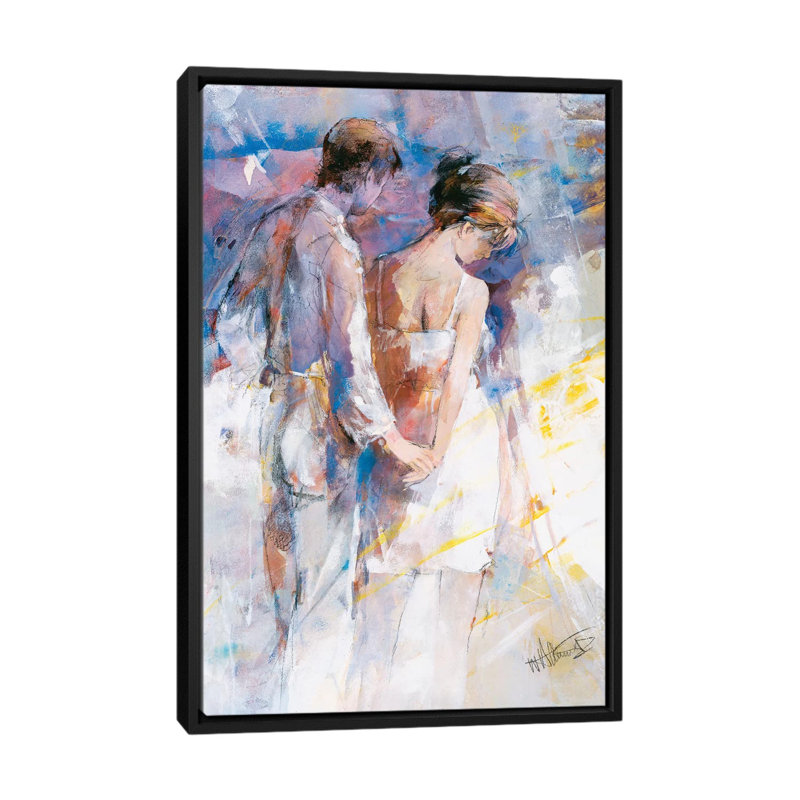 « my love i », impression sur toile, H 26 po x l 18 po x P 1,5 po, Toile avec cadre noir, Pas de tapis