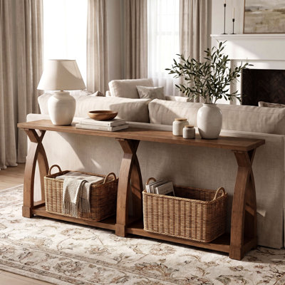 78.7" Solid Wood Console Table