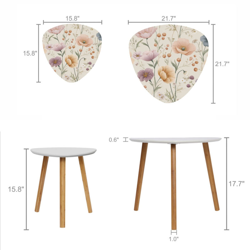 Ensemble de 2 tables basses gigognes Triangle