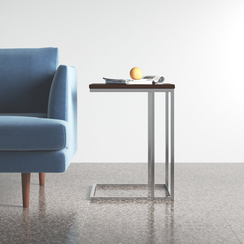 Hampshire End Table, Espresso Top/Silver Base