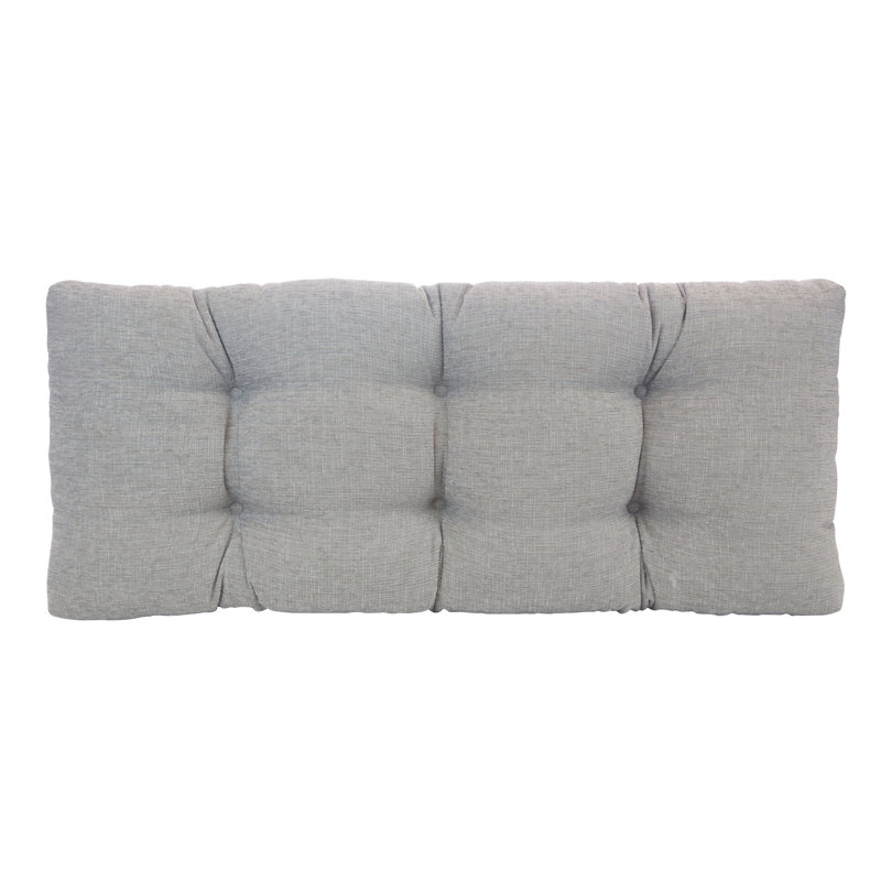 Coussin de banc en chenille antidérapant, Gris, L 33 po x P 14 po