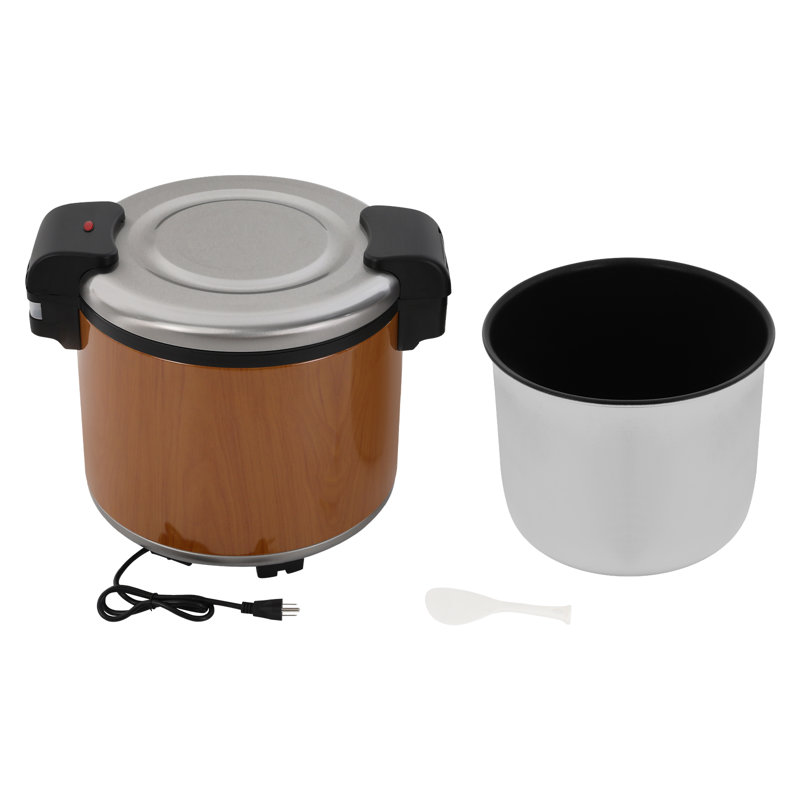 Réchaud à riz commercial en acier inoxydable pour table avec cuillère à riz 6,08 gallons 105 W, Brun