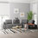 Upholstered 124 " Polyester L-Shaped Sofa Bed