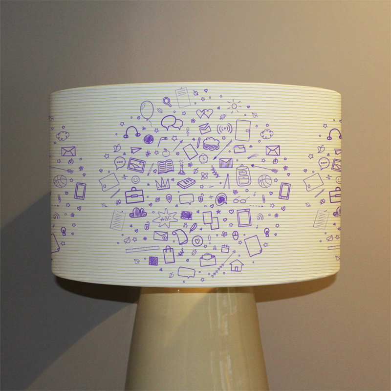 Drum Cotton Lamp Shade ( Screw On ), 22cm H x 25cm W x 25cm D