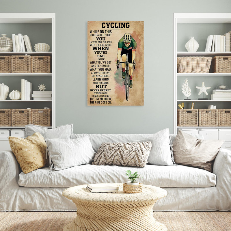 Cycling - 1 pièce, impression sur toile rectangulaire, L 24 po x H 36 po