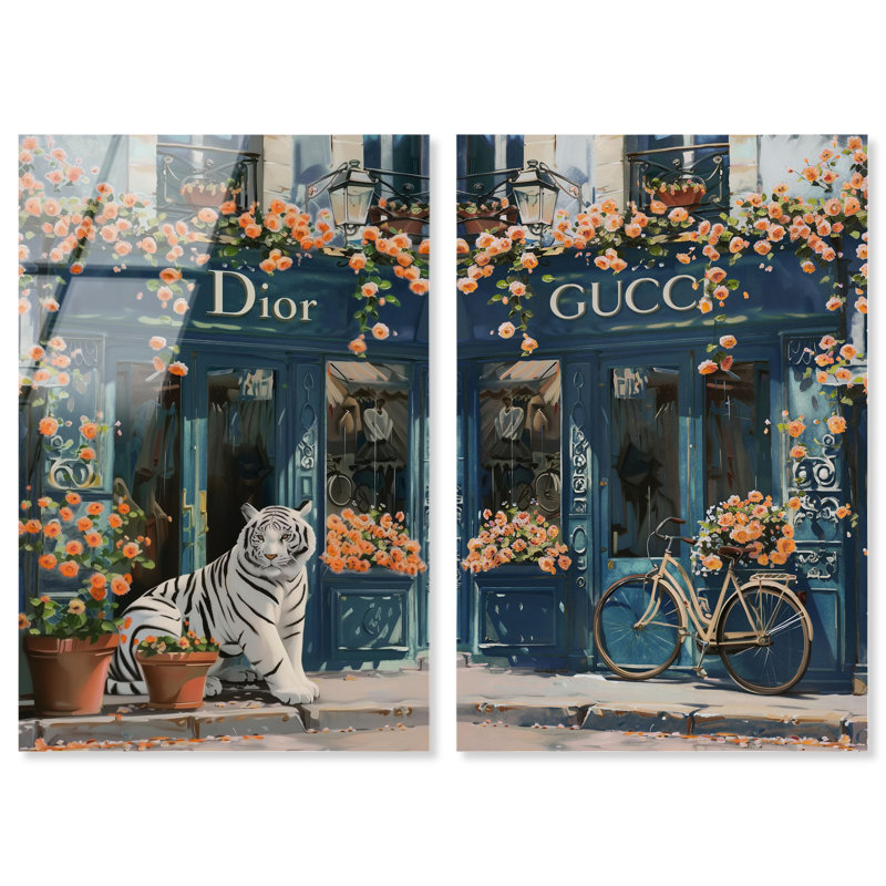 «Beautiful Storefront Set», reproduction acrylique par Art Remedy, H 15 po x l 10 po