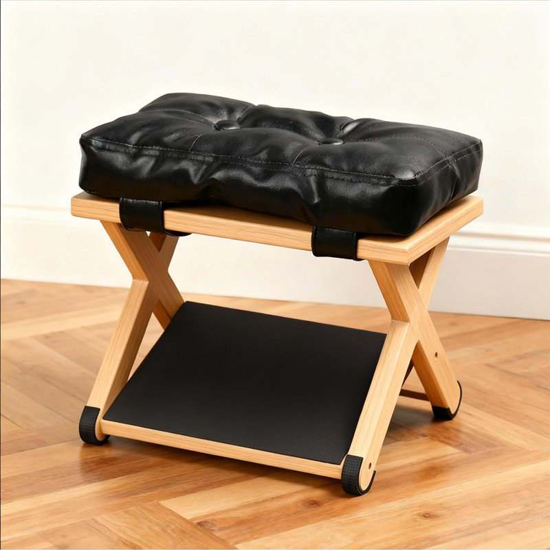 Foot Rest for Under Desk at Work, Wooden Under Desk Footrest with Non-Slip Rubber Stepping Surface, Ergonomic Foot Stools for Under Office Desk, Enhances Posture, Home Office Gaming