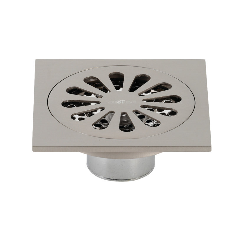 Drain de douche grille de cours d'eau, Nickel brossé