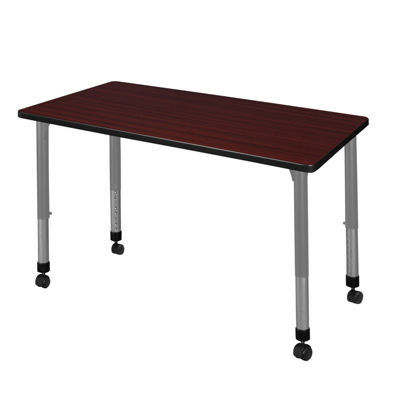Kee Height Adjustable Mobile Classroom Activity Table Top & Base, Mahogany