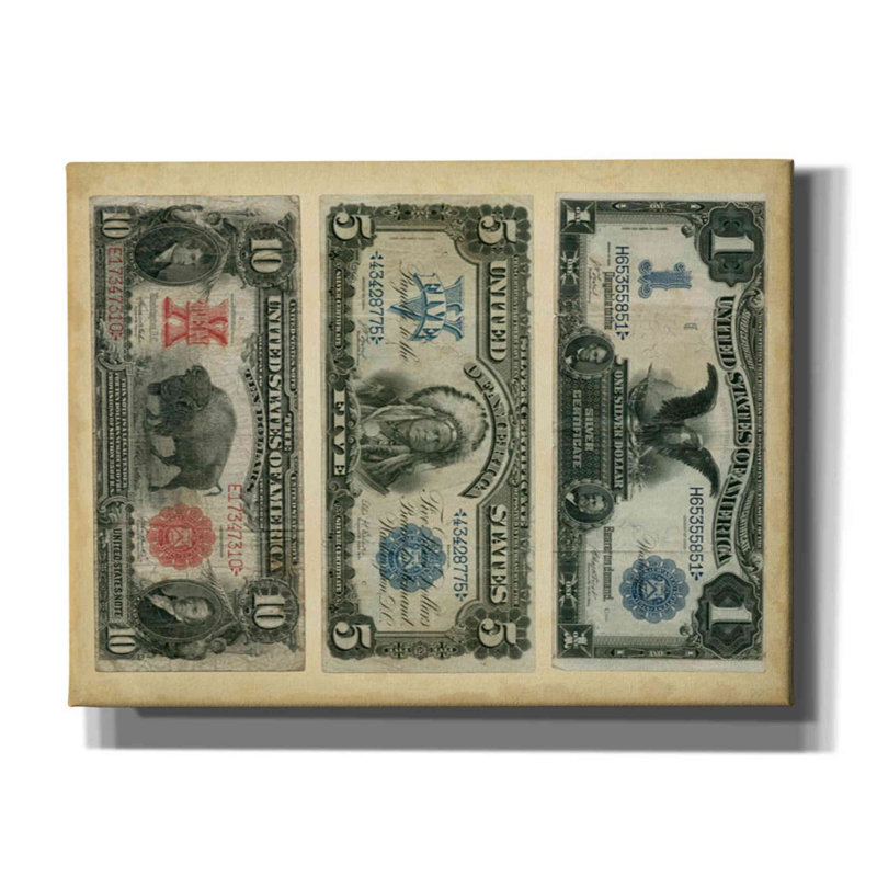 «Antique monnaie VI» par Vision Studio, art mural sur toile, H 12 po x l 16 po x P 0,75 po