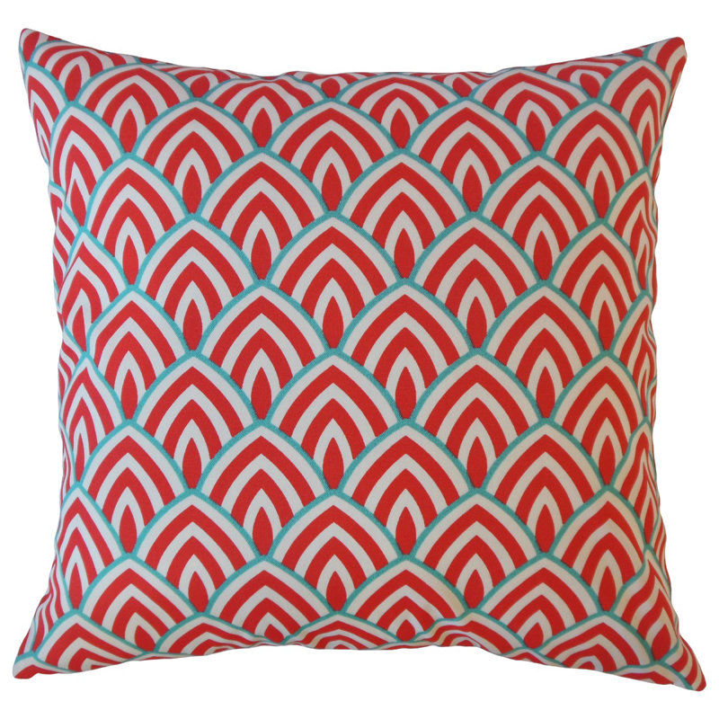 Coussin Kailano, 26 po x 26 po, Coussin décoratif, Bleu sarcelle