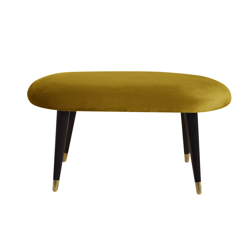 Emi Upholstered Bench, Gold/Gold Socks