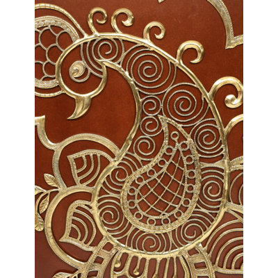  58" Brass Peacock Wall Art in Wooden Frame, Decorative Indian Wall Decor