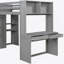 Lit mezzanine simple avec lit autoportant, tablettes, bureau et garde-robe gris (ANCIEN SKU: LT000820AAE)