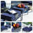 7-Piece Metal Frame Patio Furniture Set with Swivel Rocking Chairs & Multi-Functional Ottoman, 5.75" Thick Cushions for Lawn Garden Backyard-544121179